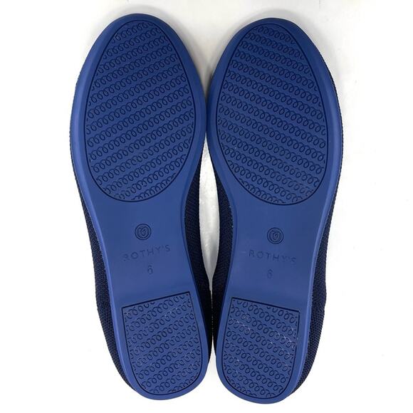 Rothy's Ballet Flats Size 6 Blue Knit Eco-Friendly Sustainable Vegan Round-Toe - Picture 7 of 16